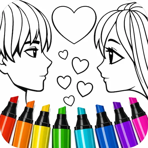 Valentines love coloring book